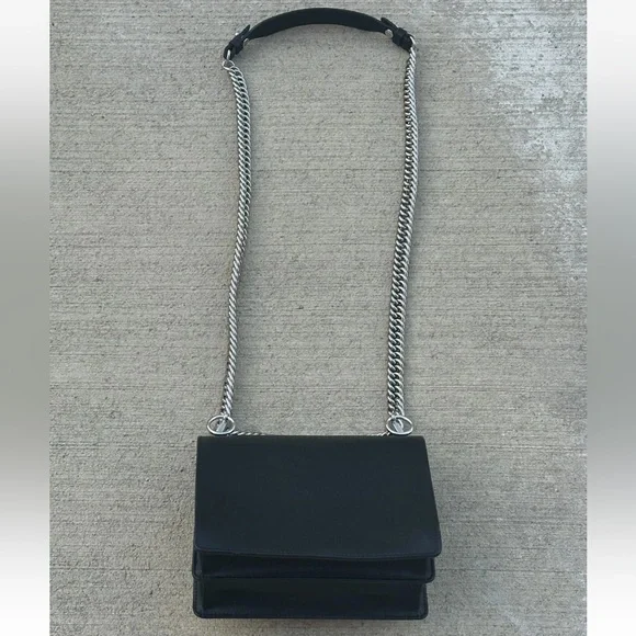 Pre owned Fendi small Black Studded Logo Kan I Leather Crossbody Bag Multi Color - Picture 4 of 8